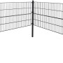 Anthrazitfarbener Doppelstabmattenzaun (0,4x10m) von Home Deluxe. Gartenzaun mit Zaunpfosten und Befestigung.