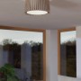 Moderne Eglo Deckenleuchte Fattoria in Weiß, Schwarz-Braun, Holzoptik für Wohnräume.