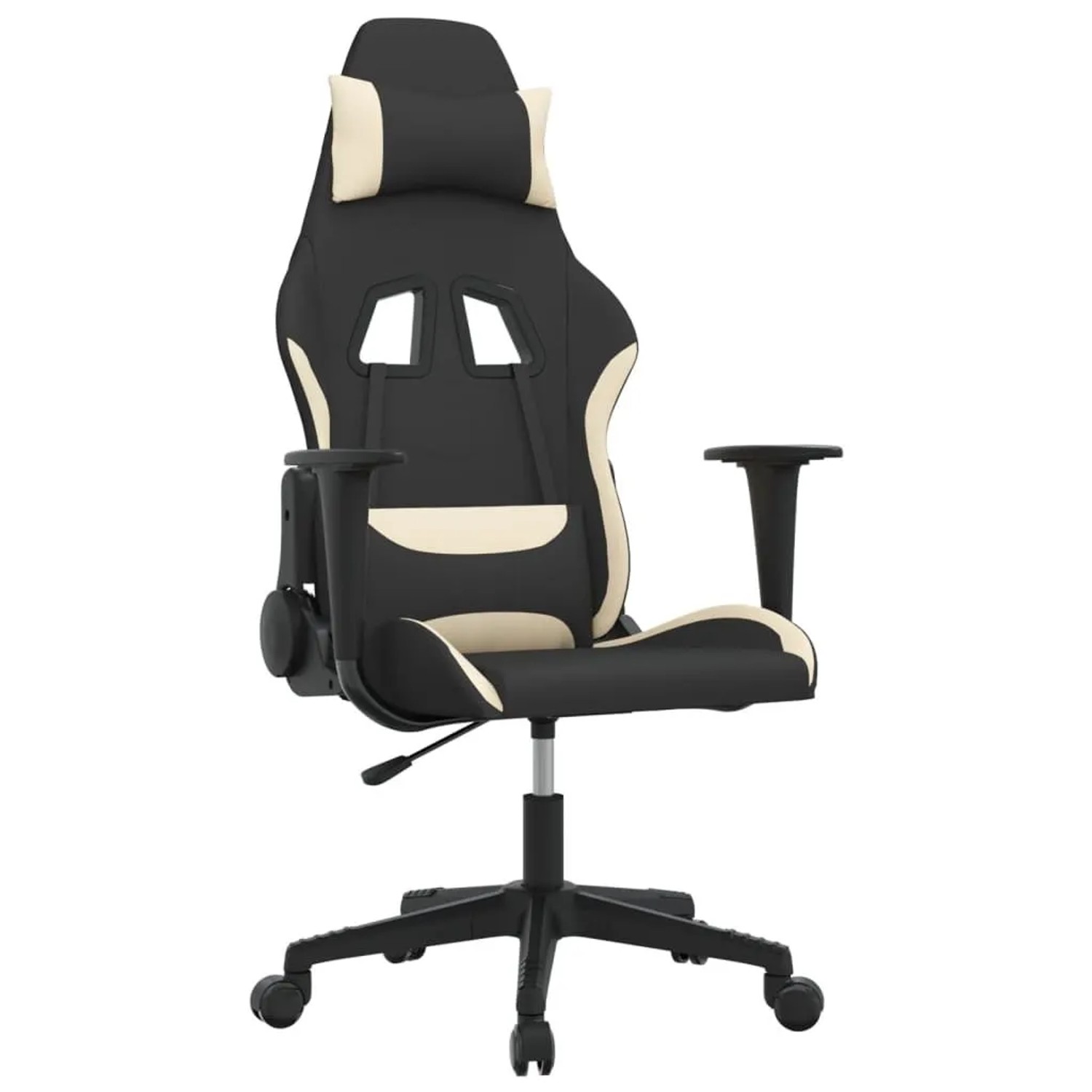 vidaXL Gaming-Stuhl mit Massagefunktion Schwarz und Creme Stoff 345491 günstig online kaufen