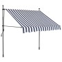 vidaXL Einziehbare Markise Handbetrieben mit LED 150 cm Blau und Weiß 145842_2
