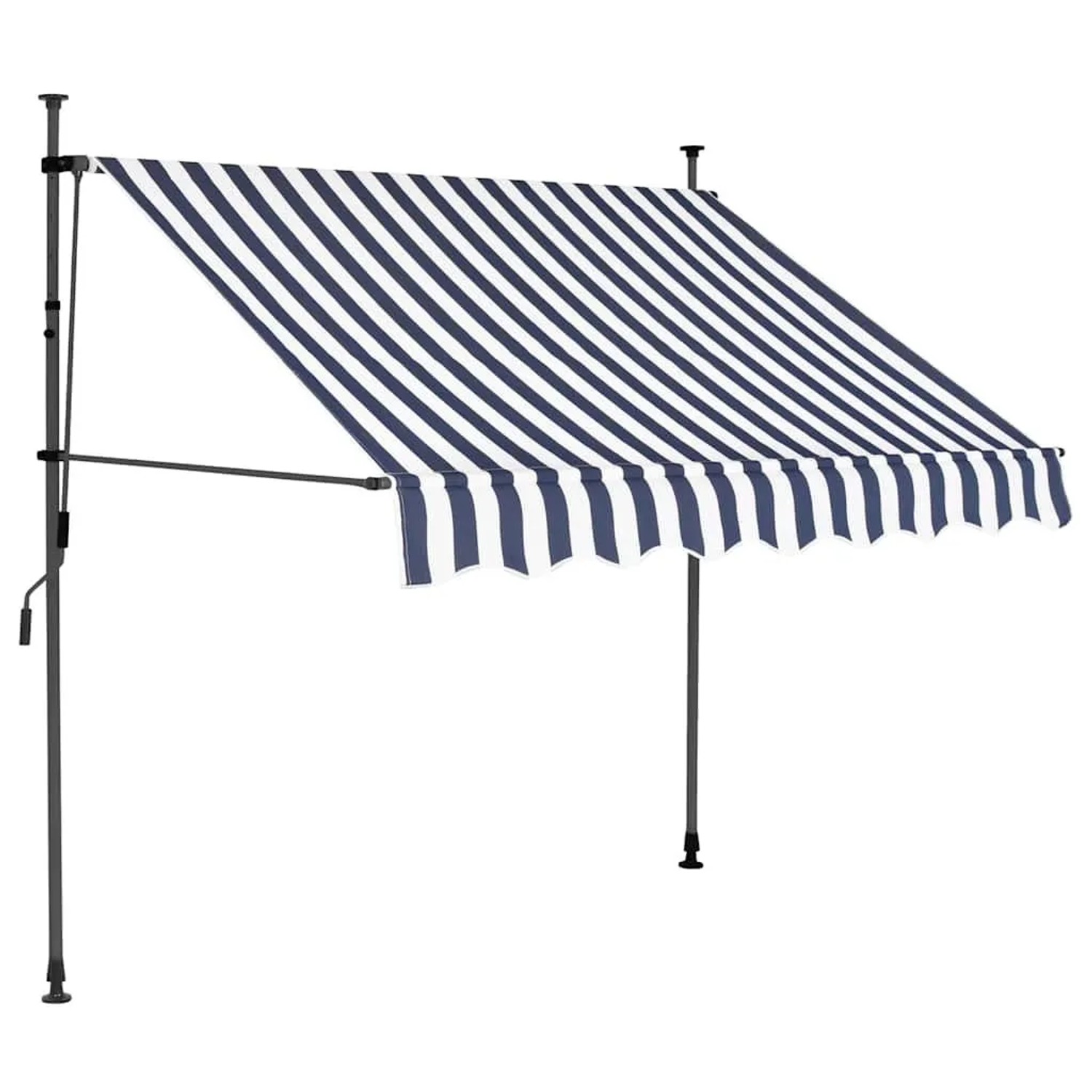 vidaXL Einziehbare Markise Handbetrieben mit LED 150 cm Blau und Weiß 145842_2