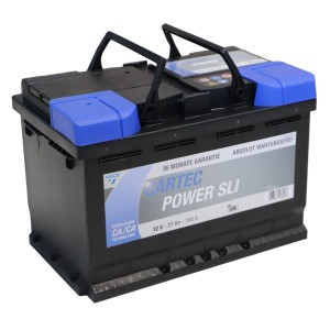 Cartec Power SLI Autobatterie, 77 Ah, 780 A, wartungsfrei und langlebig für zuverlässige Startkraft.