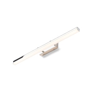 Lineare LED-Wandleuchte Rendl SWAY in Chrom, mit Kippfunktion, als Bilder- oder Spiegelleuchte.
