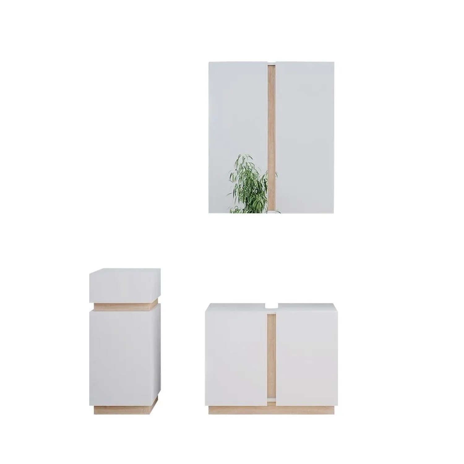 Vicco Badmöbel-Set Gloria Weiß 70 x 56 3-teilig