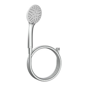 Schütte Handbrause-Set Napoli Chrom mit Brauseschlauch und Antikalk-Noppen.