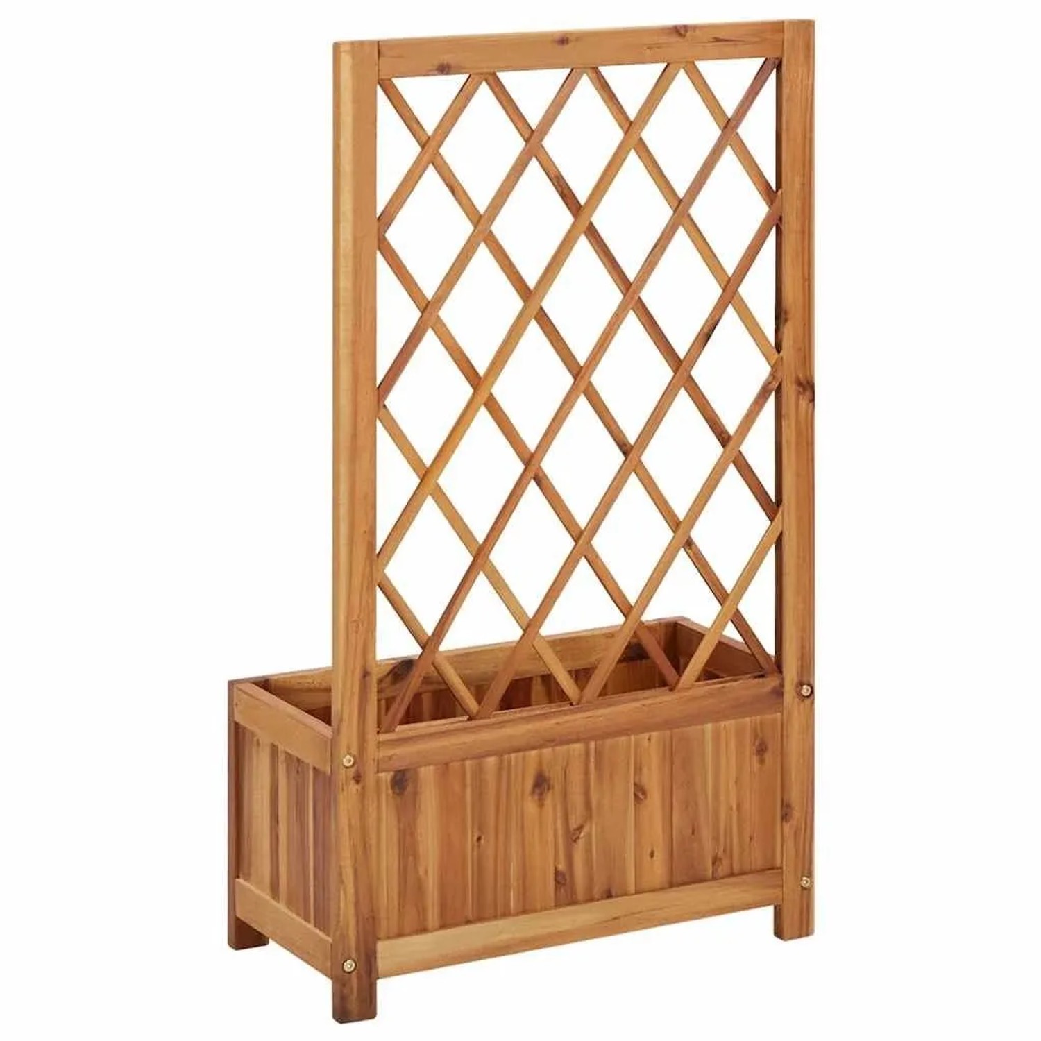 DELUKE Pflanzkasten Mit Spalier WELO Akazienholz Massiv 100x55x28cm Spalier Mit Blumenkasten Hochbeet Mit Rankgitter Rankkasten Gartenspalier_6