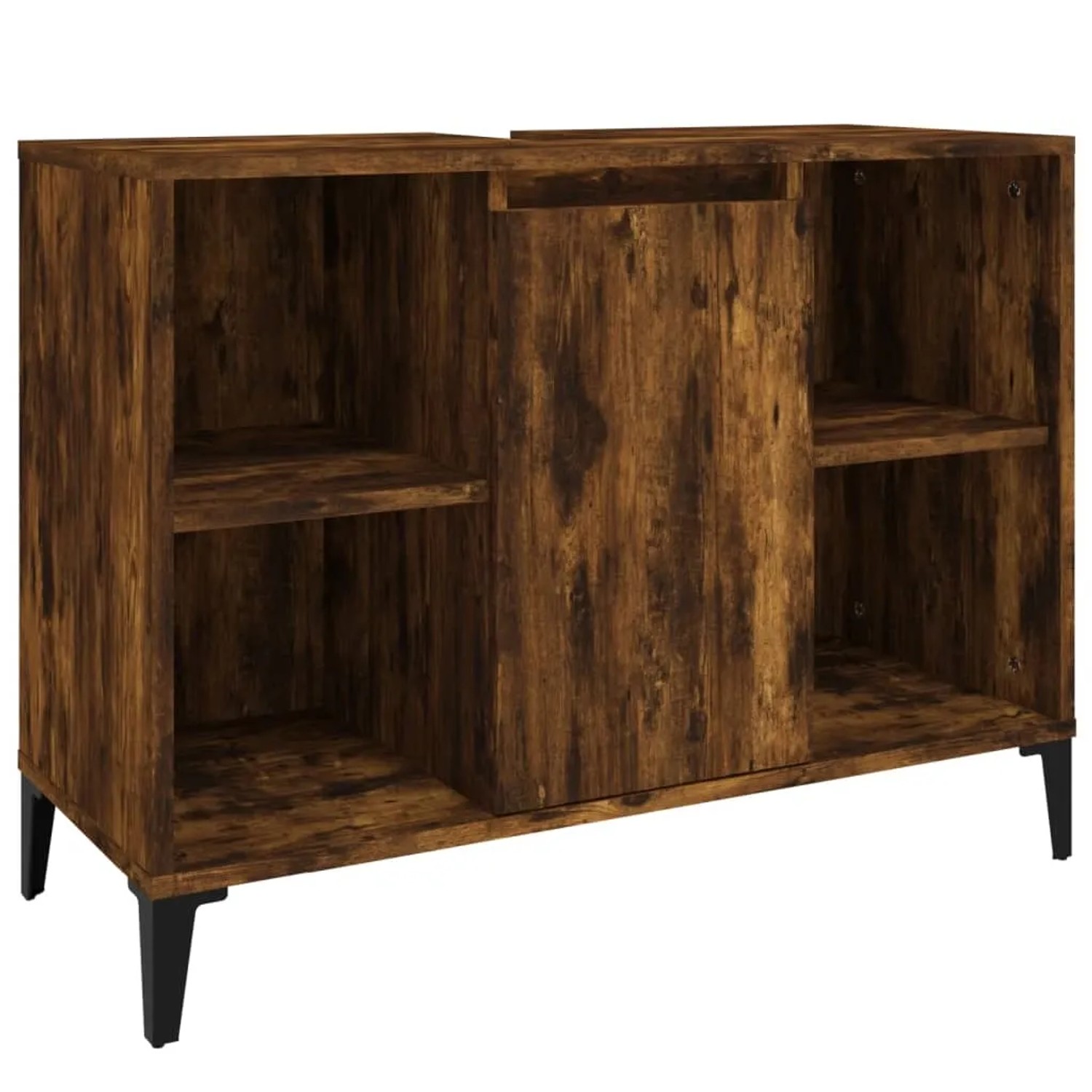 vidaXL Waschbeckenunterschrank Räuchereiche 80x33x60 cm Holzwerkstoff 821297