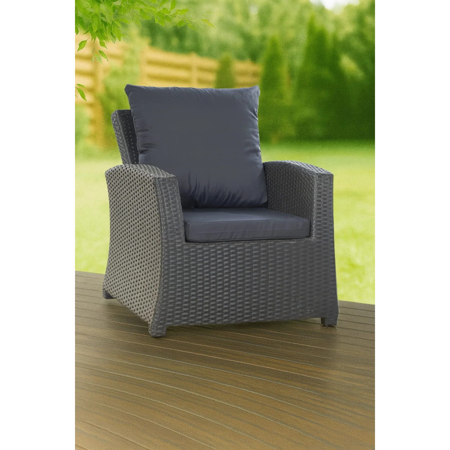 Setgarden Mix 6er Set Sitzkissen Für Polyrattan Sessel 50x52x7 Sitz + 50x56 cm Rückenlehne 1tlg Anthrazit_6