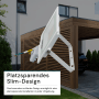Weißer LUXULA LED Strahler 50W mit Bewegungsmelder für Außen, Slim Design.