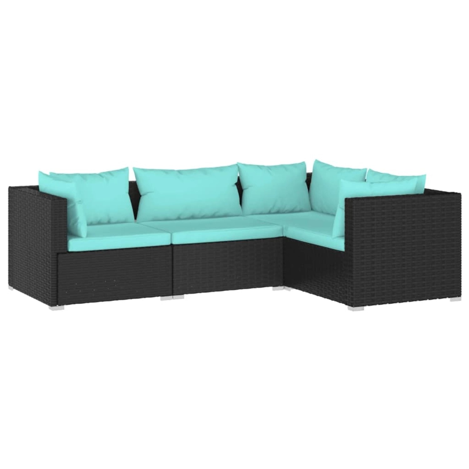 Vidaxl 4-tlg. Garten-lounge-set Mit Kissen Poly Rattan Schwarz günstig online kaufen