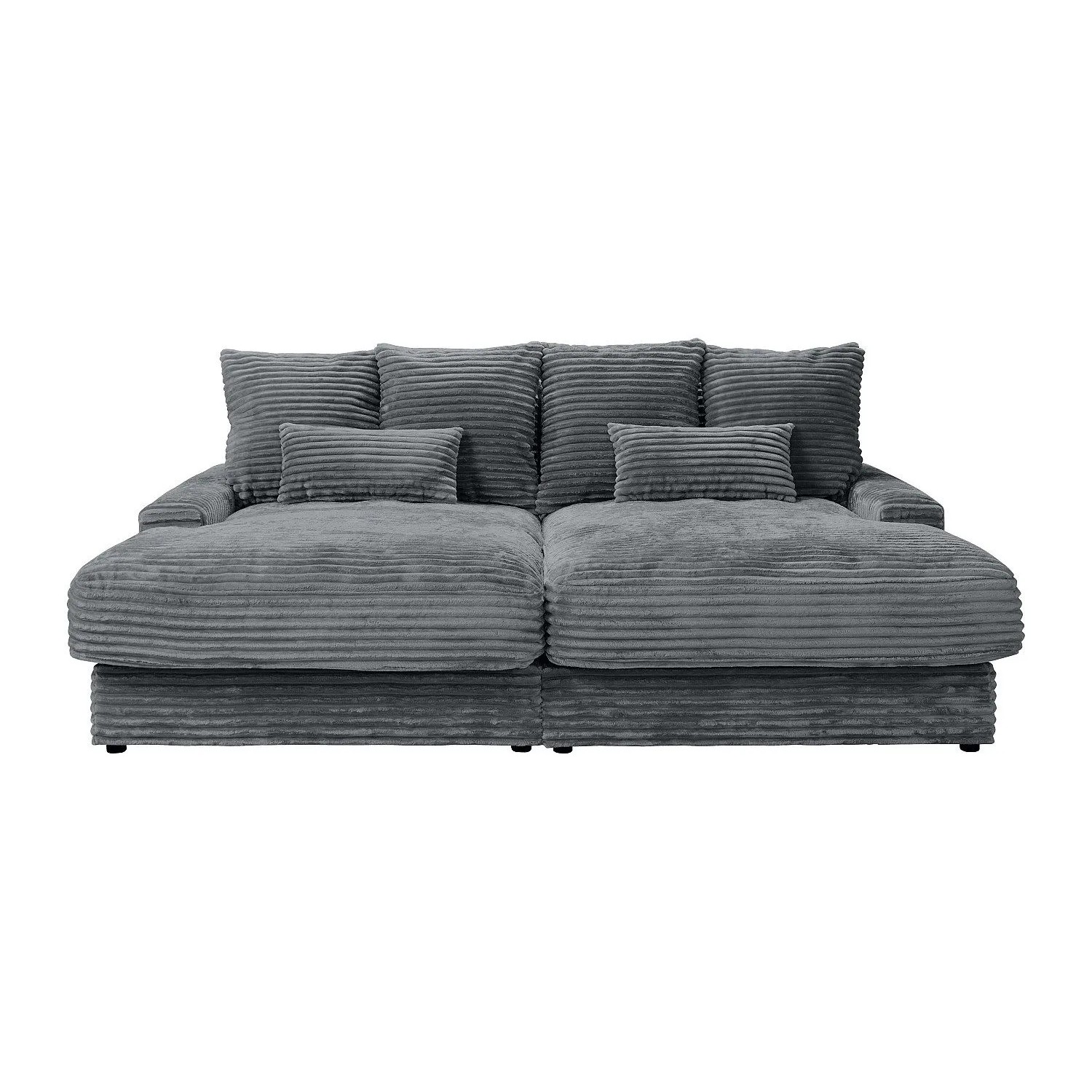 Vente-unique Sofa Ohne Schlafmöglichkeit Calazo Anthrazitgrau 232 cm