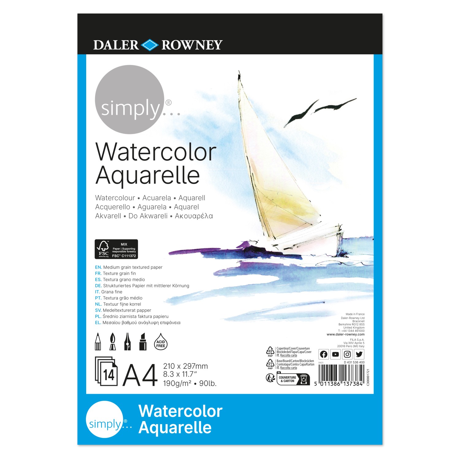 Daler Rowney Aquarell Papier A4 Simply