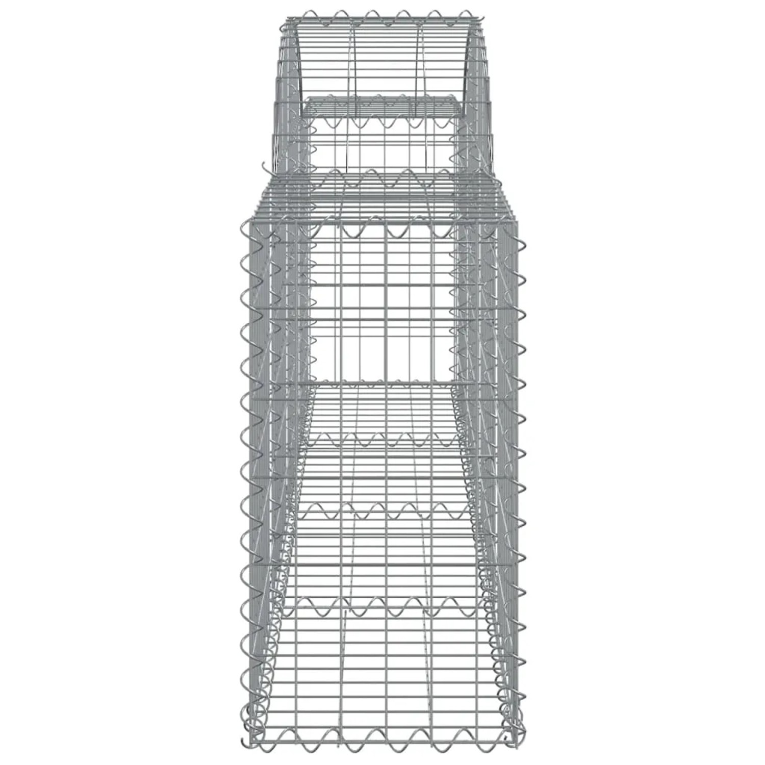 6er Set vidaXL Gabionen mit Hochbogen, 200x30x60/80 cm, aus verzinktem Eisen.
