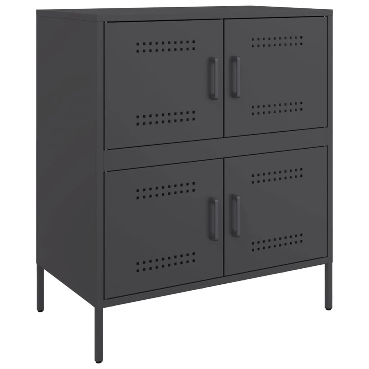 vidaXL Sideboard Schwarz 68x39x79 cm Stahl 842952 günstig online kaufen