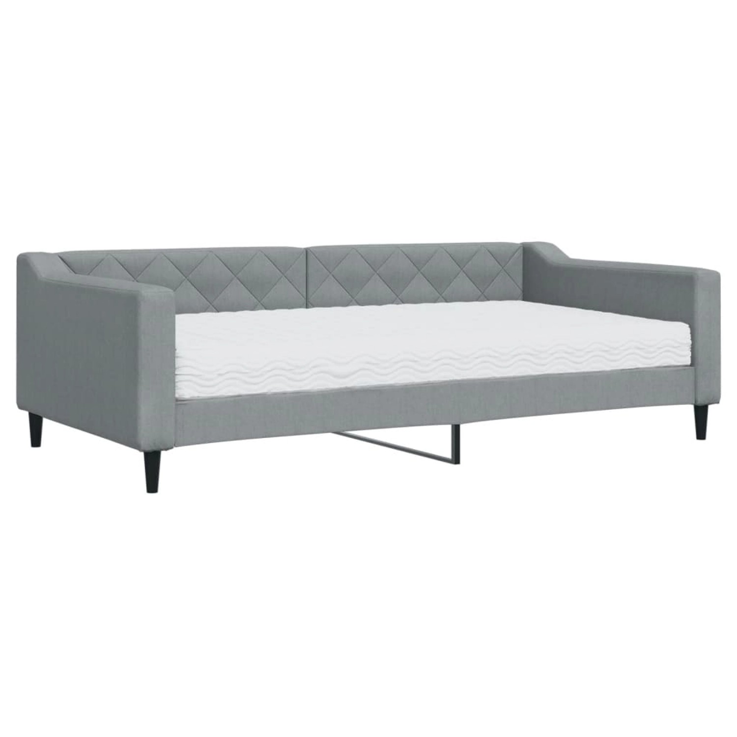 vidaXL Tagesbett mit Matratze Hellgrau 100x200 cm Stoff1847447