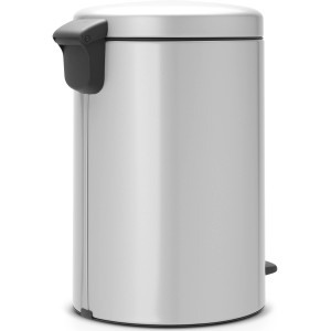 Brabantia Treteimer NewIcon 20 l in Metallic Grey, runder Mülleimer mit Pedal.
