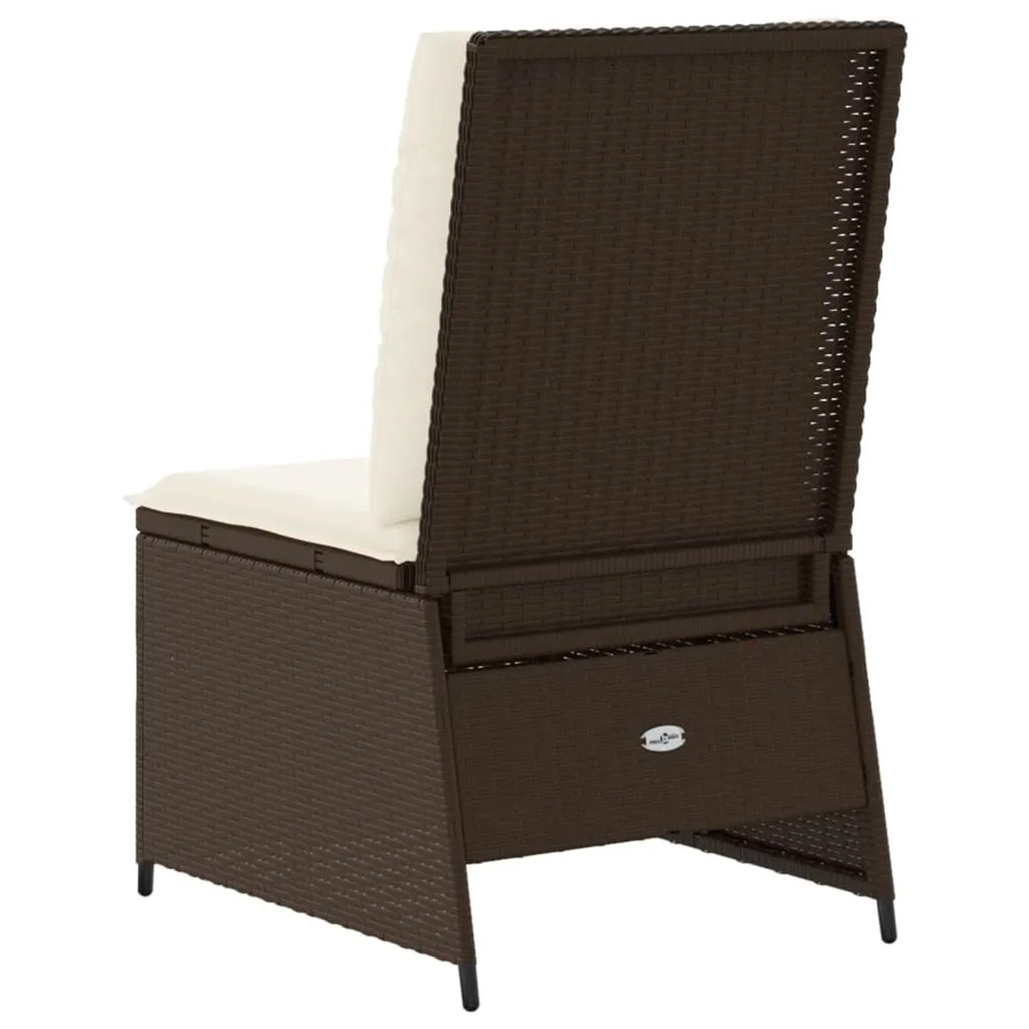 Brauner vidaXL Gartensessel mit Liegefunktion, Polyrattan, inkl. Kissen.