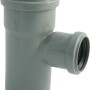 Marley HT-Einfachabzweig DN 75/50, 87 Grad, für Abwasserleitungen im Gebäude, aus grauem Kunststoff.