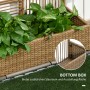 Outsunny Blumenkasten mit Spalier PE-Rattan Stahl 103L x 103B x 29H cm Sand_5