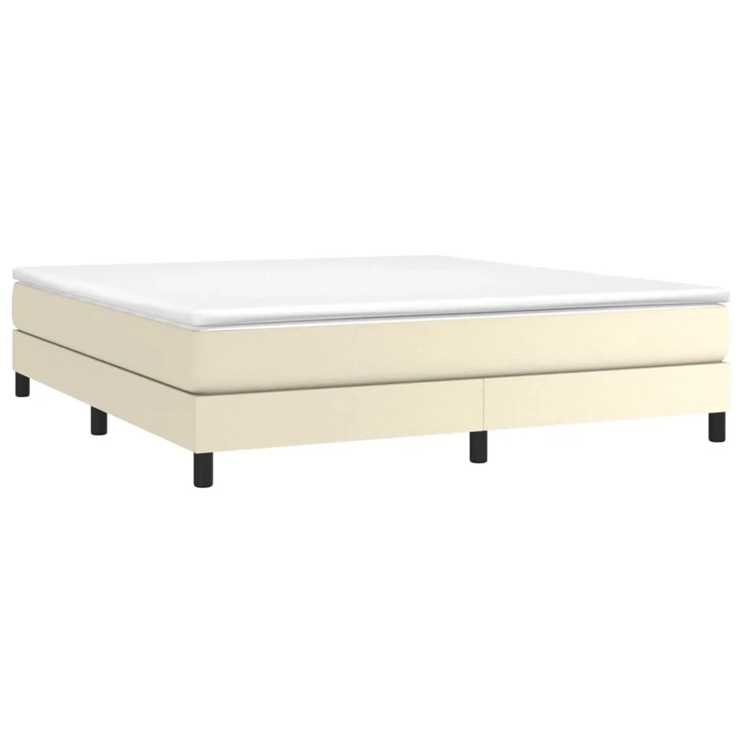 vidaXL Boxspringbett mit Matratze Creme 180x200 cm Kunstleder 3144275