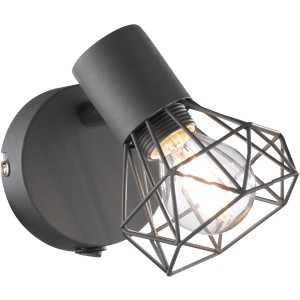 Moderne Fischer & Honsel Wandleuchte Ran in Graumatt mit geometrischem Lampenschirm.