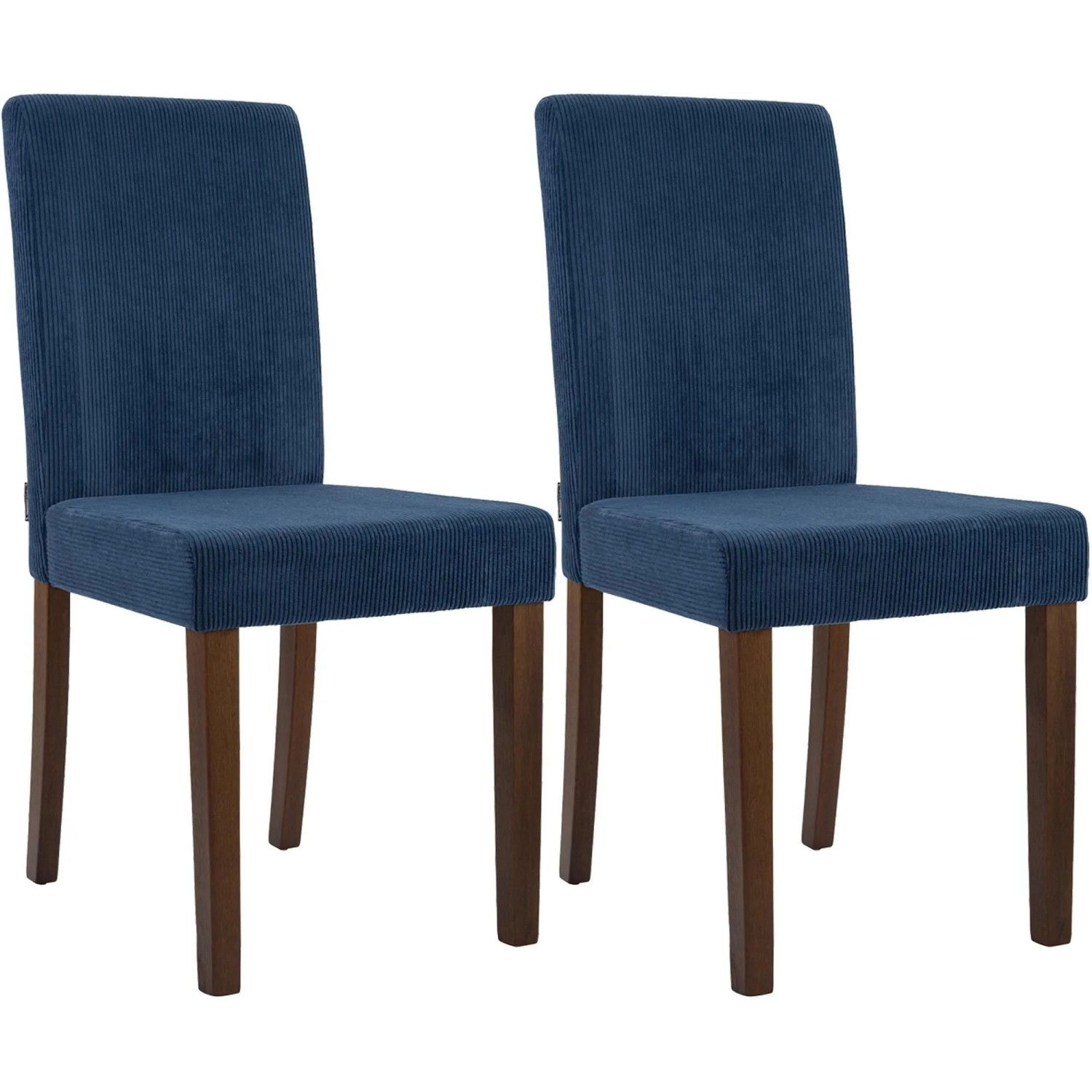 DELUKE 2er Set Esszimmerstuhl DALAN Cord Blau 41x47x91cm Antik-Dunkel Essstühle Esszimmerstühle Küchenstühle Wohnzimmerstühle