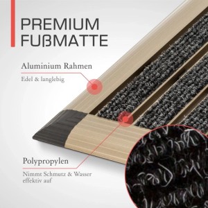 Bomoe Alu-Fußmatte 40x60cm Champagner: Schmutzfangmatte mit Alu-Rahmen und Rips-Lamellen.
