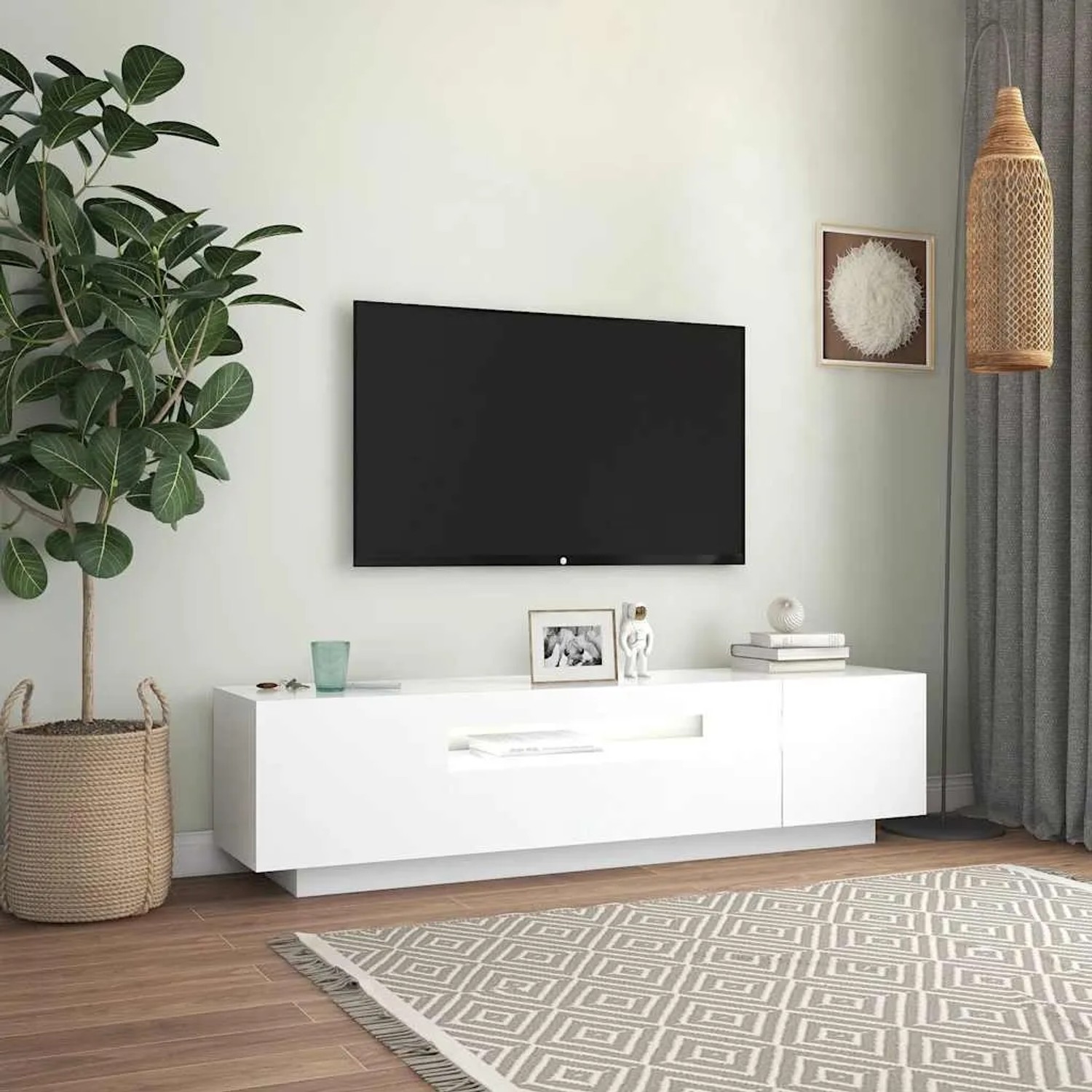 vidaXL TV-Schrank mit LED-Leuchten Weiß 160x35x40 cm 804427_4