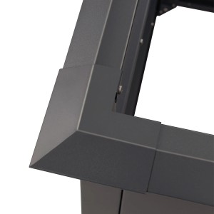Detailansicht: Ecke des Westmann Hochbeet Primus aus Metall in Anthrazit.