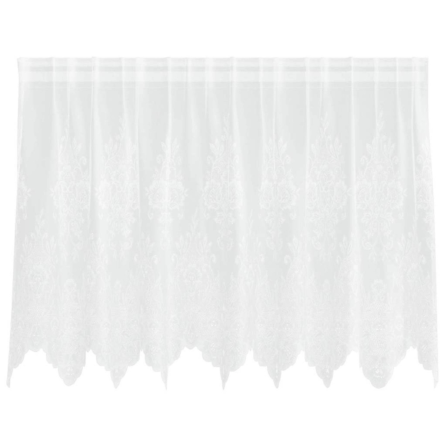 vidaXL Spitzenvorhang mit Vorhängen Weiß 200x100cm Polyester 4107879 günstig online kaufen