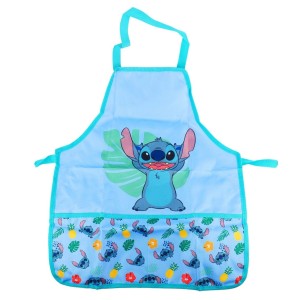 Blaue Disney Schürze mit Stitch Motiv für Kinder, ideal für die Gartenarbeit.