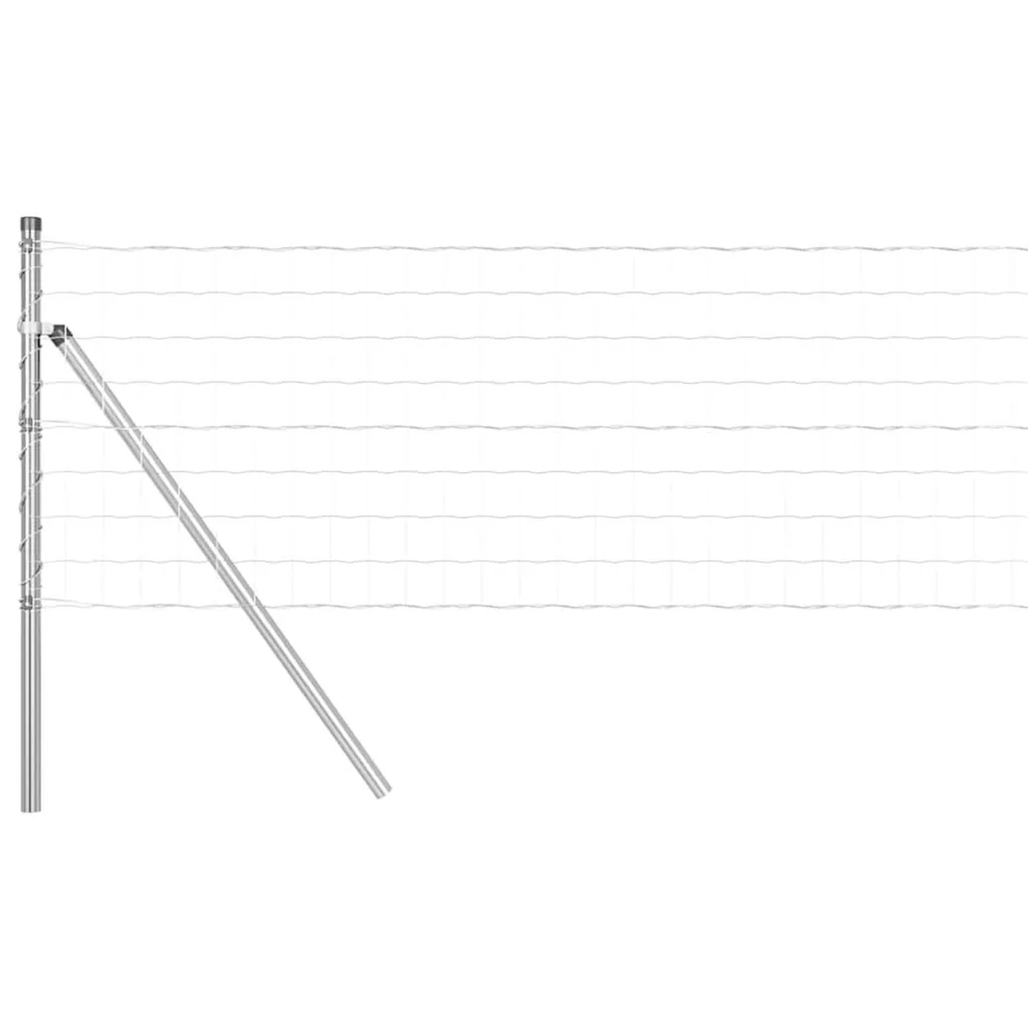 vidaXL Zaun mit Pfosten Silber 0,4 x 50 m Stahl und PVC 3350534 günstig online kaufen