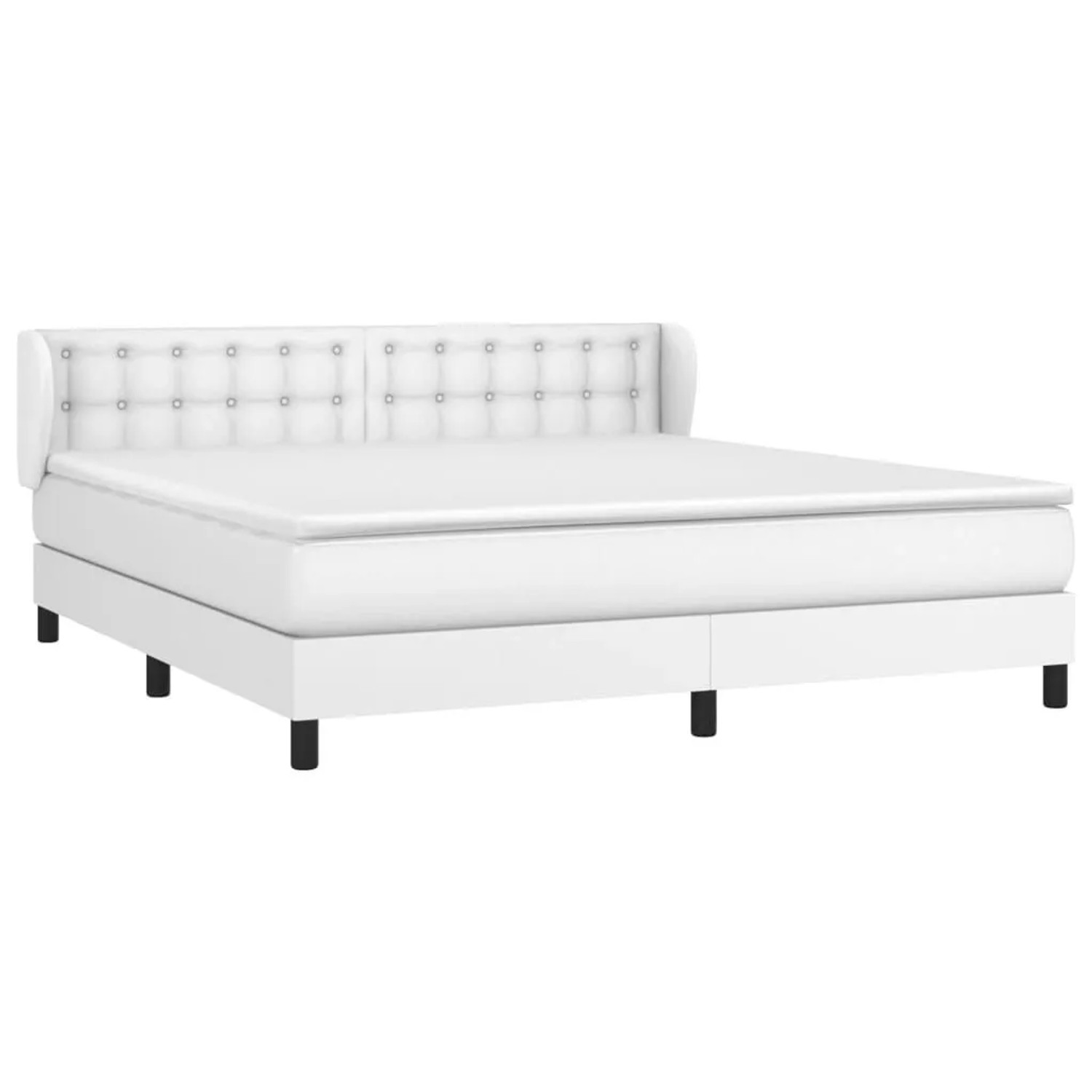 vidaXL Boxspringbett mit Matratze Weiß 160x200 cm Kunstleder 3127320 günstig online kaufen