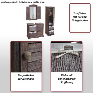 MCW Badezimmerset H20 3-teilig Shabby Weiß