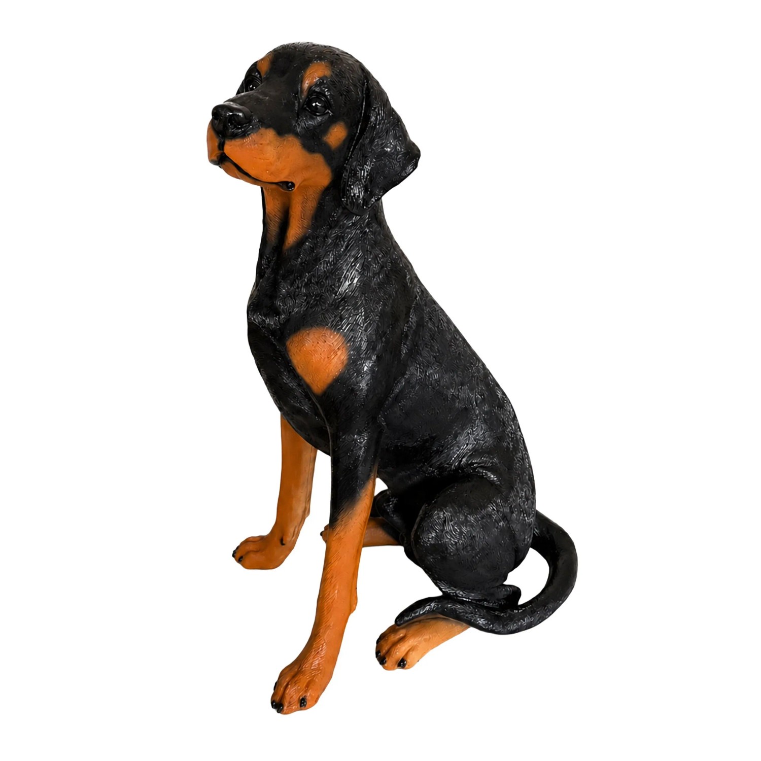 Relaxdays Gartenfigur Hund Polyresin Fiberglas Naturfarben Dobermann Wetterbeständig Frostfest 83 cm x 39 cm x 52 cm