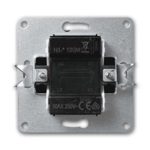 McPower FLAIR Kreuzschalter schwarz, Unterputz, mit Metallplatte und Schraubanschlüssen. Ideal für Schalterprogramme.