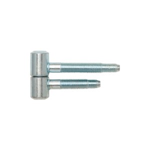 SFS Einbohrband 2-teilig aus verzinktem Stahl für Rahmentüren. Mit ungleichlangen Gewindebolzen und Zylinderkopf.