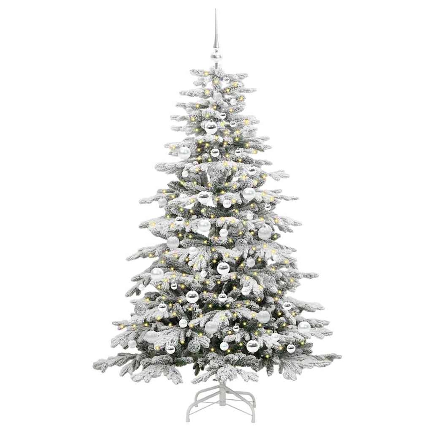 vidaXL Künstlicher Klappbarer Weihnachtsbaum Weiß 180 cm PE und PVC 3395645