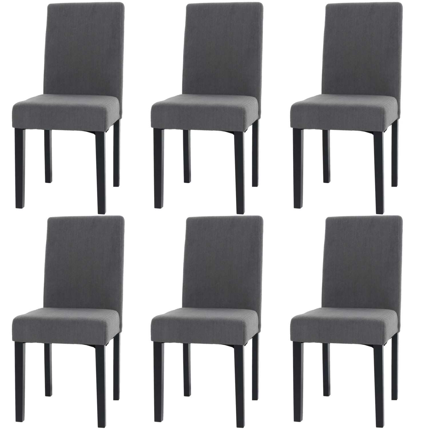 MCW Esszimmerstuhl Littau Cord 6er-Set Dunkelgrau Dunkle Beine günstig online kaufen