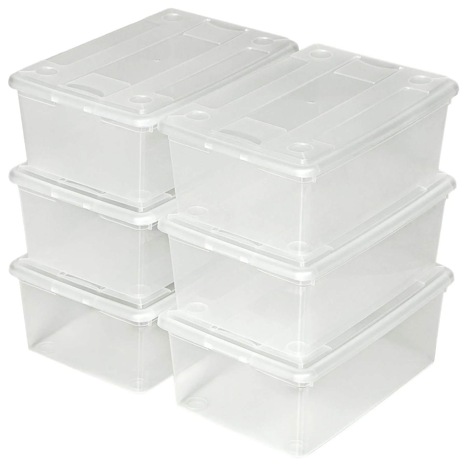 Tectake 12Er Set Schuhbox  Mit Deckel Transparent  33 x 23 x 12 cm Transparent