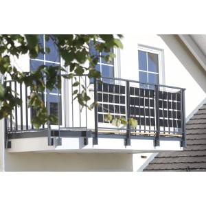 Dieda Linus Geländer mit Solarzellen-Füllung, Aluminium, anthrazit, 100x100 cm.