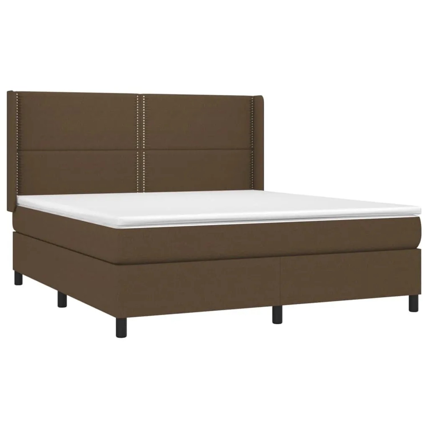 vidaXL Boxspringbett mit Matratze Dunkelbraun 180x200 cm Stoff 3131372