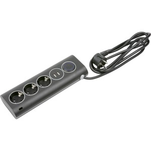 Design-Tischsteckdosenleiste mit 3 Steckdosen, USB-Ports und 1,8m Kabel.