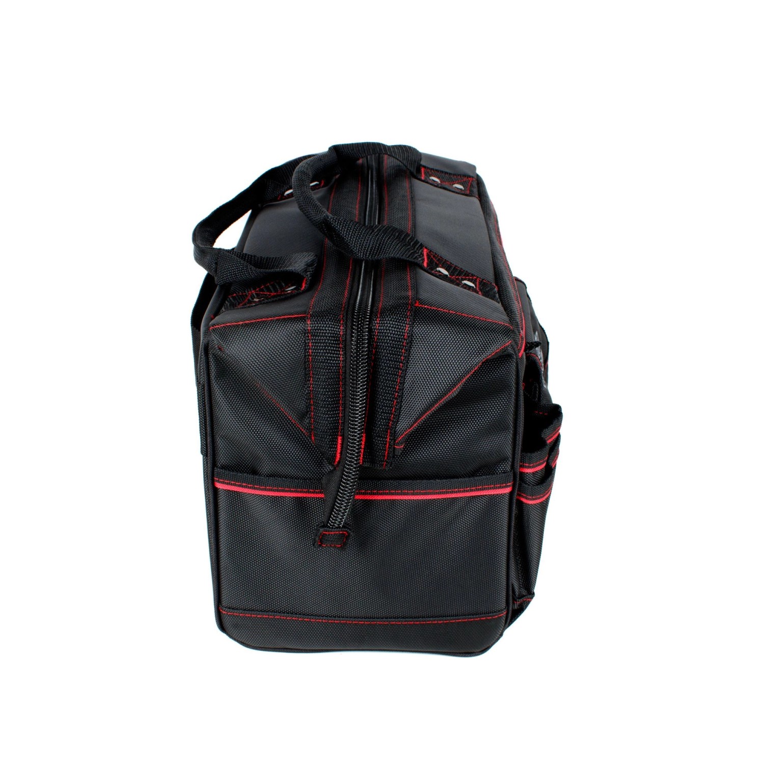 Mephisto Werkzeugtrolley Nova, robuste Arbeitstasche mit Schultergurt, schwarz/rot.