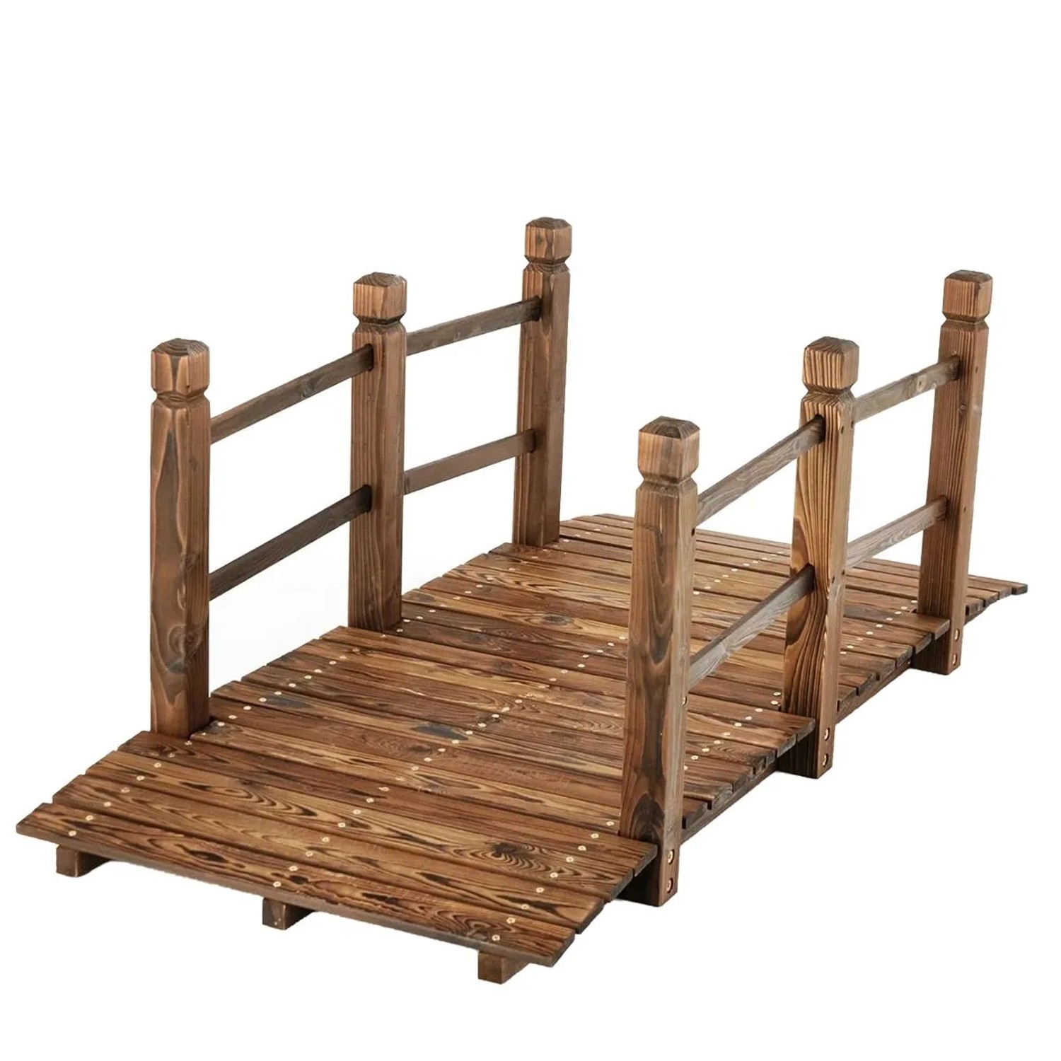 Costway Teichbrücke Zierbrücke bis 180 kg Belastbar 150 x 67 x 55 cm