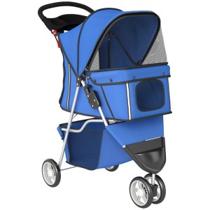 PawHut Hundebuggy Stahlrohr Oxford-Stoff 77L x 44B x 102H cm Blau