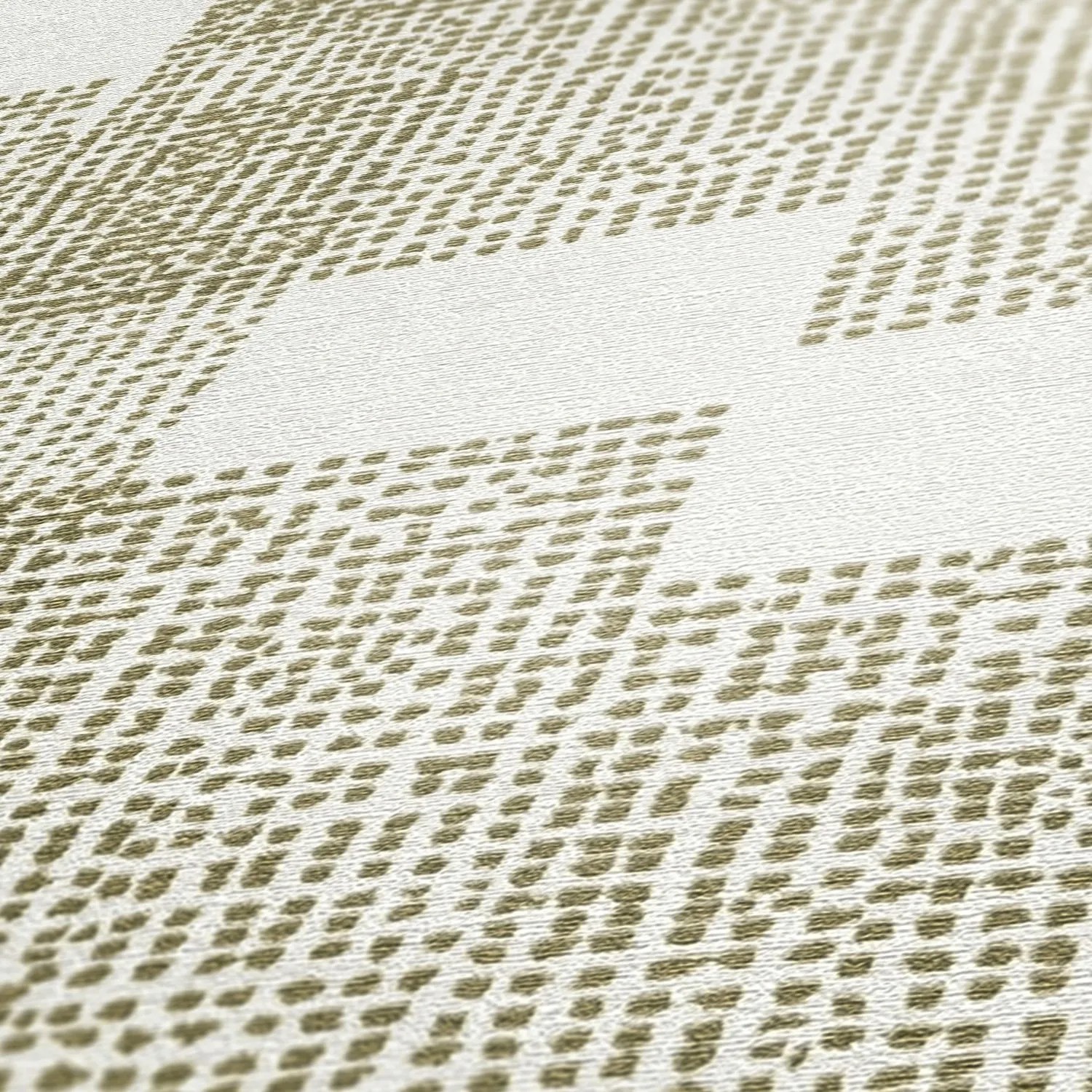 Livingwalls Tapete Geometrisches Motiv Gold und Weiß 53 cm x 10,05 