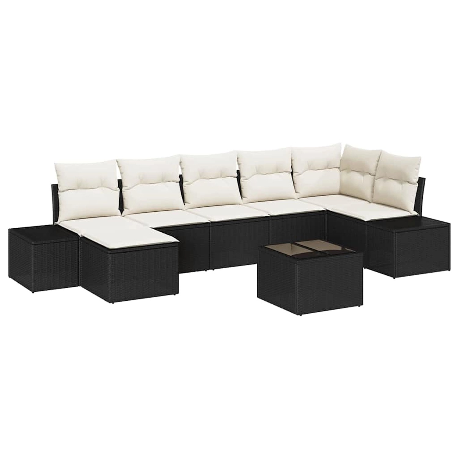 vidaXL 7-Teiliges Garten-Sofa-Set mit Kissen in Braun aus Poly Rattan 33558 günstig online kaufen