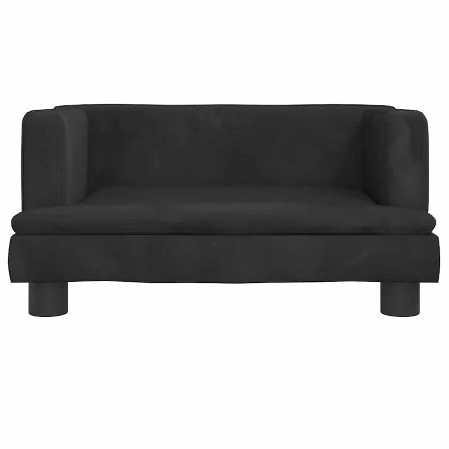 Schwarzes vidaXL Hundebett (60x40x30 cm) aus Samt. Gemütliches Hundekörbchen für kleine Hunde.