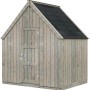 Graues Palmako Geräteraum Emilia Gartenhaus (4 m²) aus kesseldruckimprägniertem Holz.